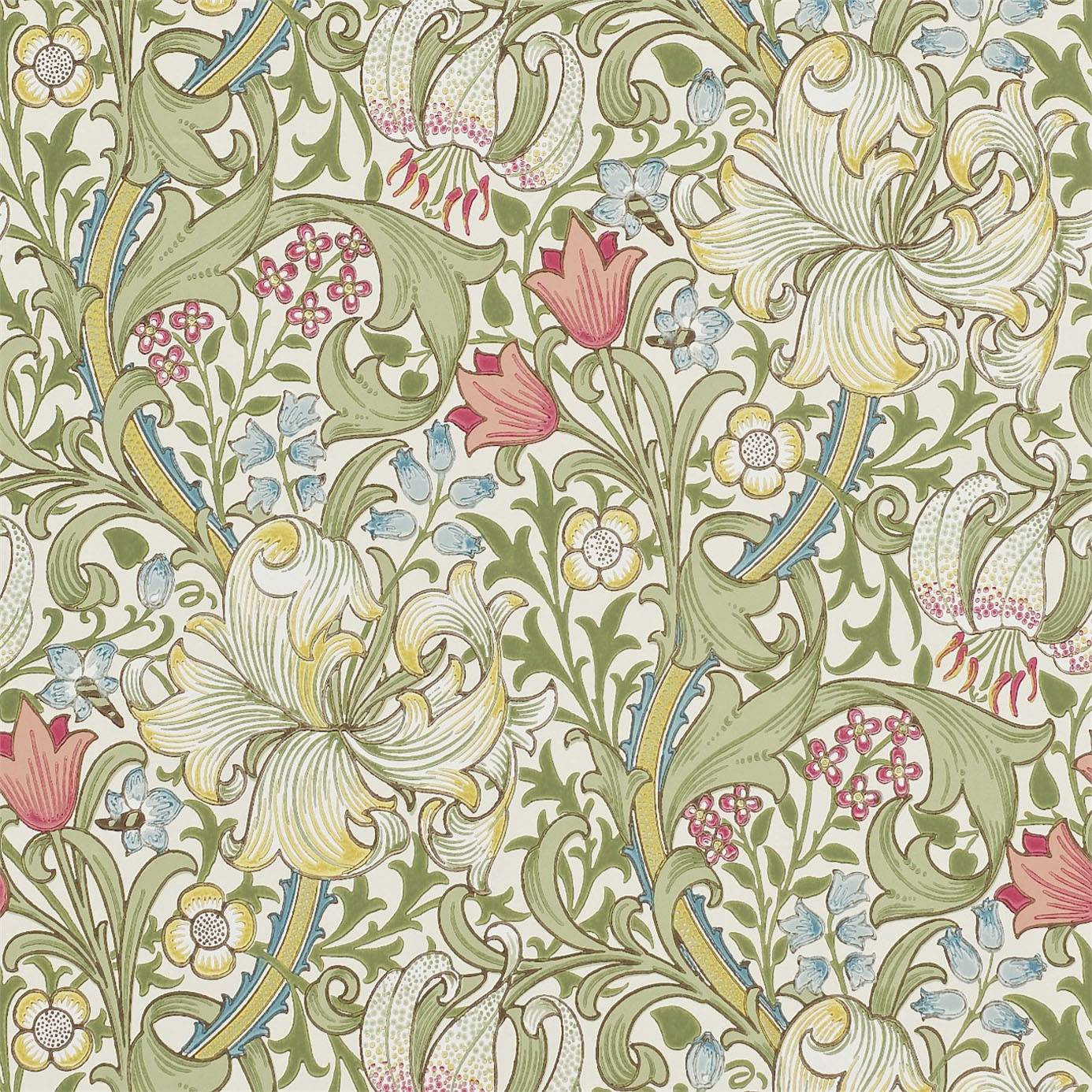 William Morris Co Archive Wallpaper Golden Lily Green