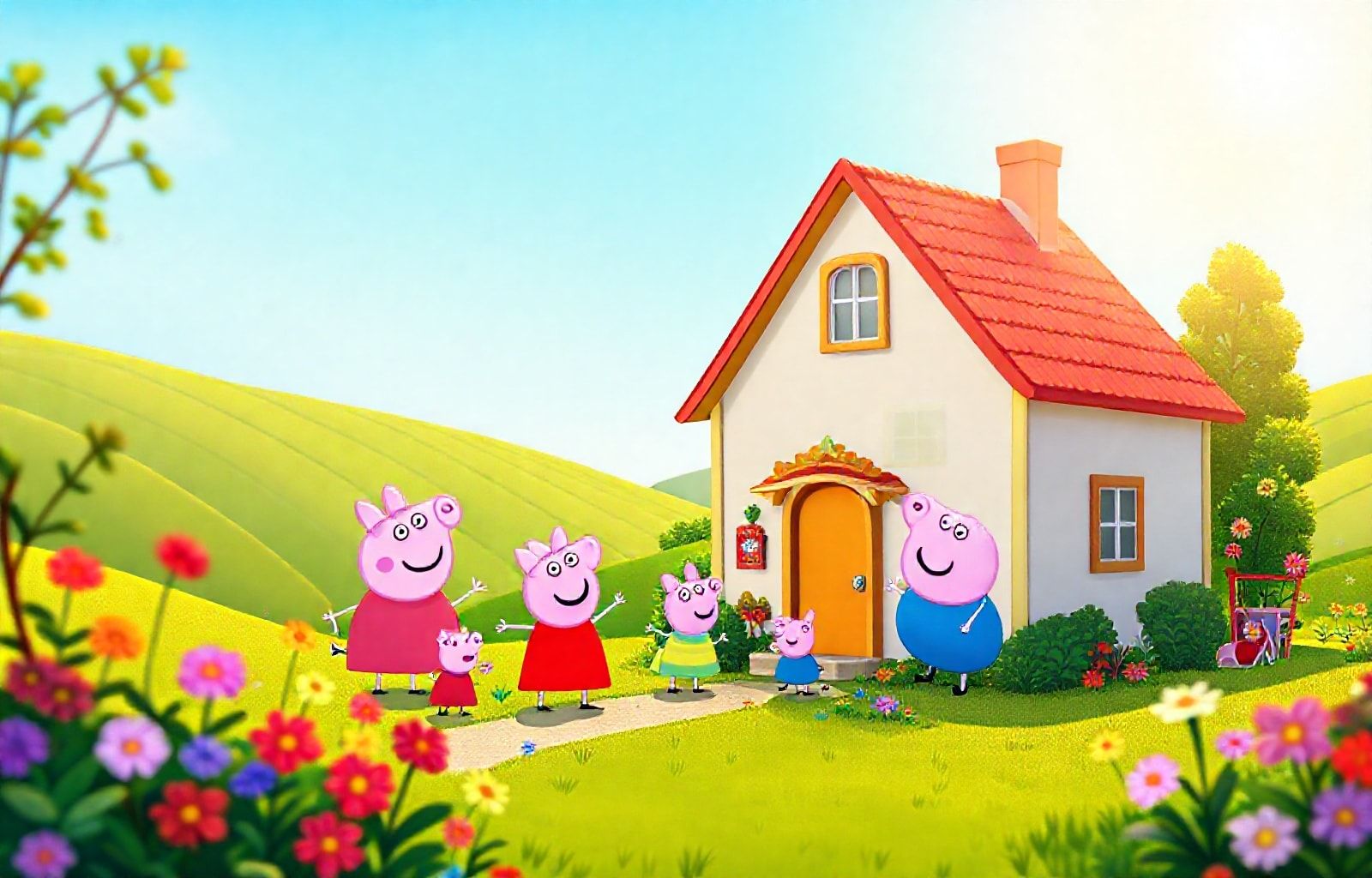 Peppa Pig House HD Wallpaper