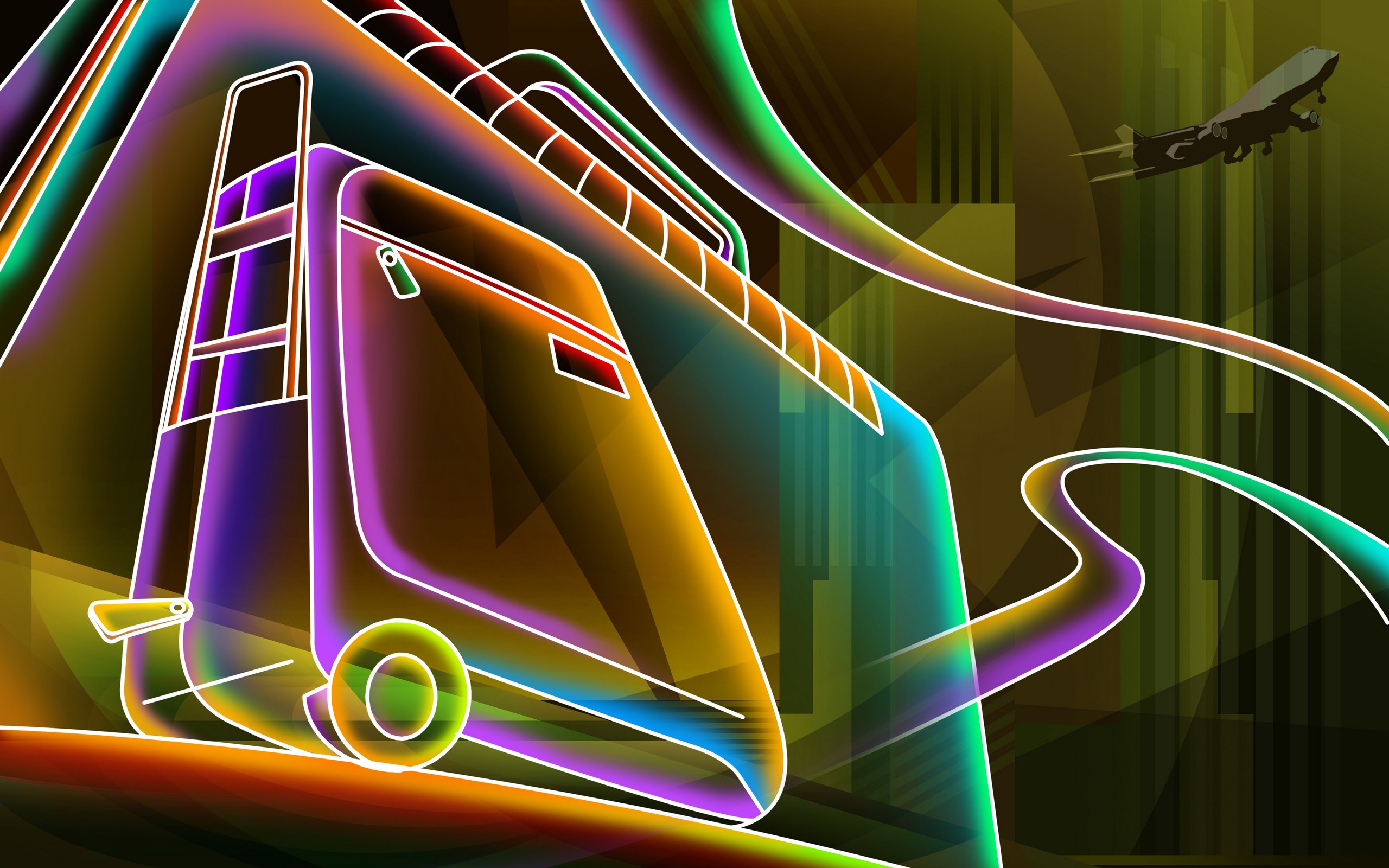 Neon 3D Boombox Wallpaper