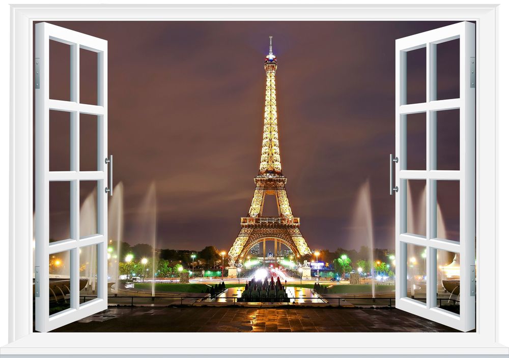 Free download Eiffel Tower Paris 3D Window Wall Art Sticker Decal Mural  Wallpaper [1000x704] for your Desktop, Mobile & Tablet | Explore 47+ Eiffel  Tower Wallpaper Mural | Eiffel Tower Wallpaper, Eiffel