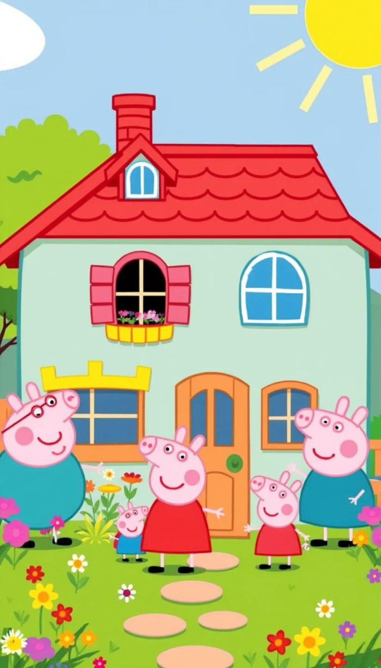 Peppa Pig House HD Wallpaper