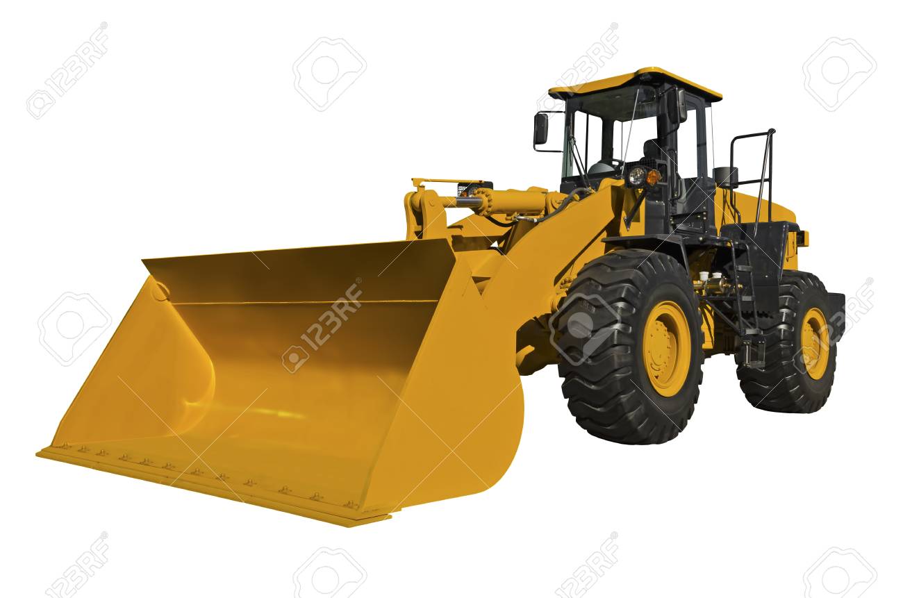 Big Bulldozer Isolated On A White Background Stock Photo Picture