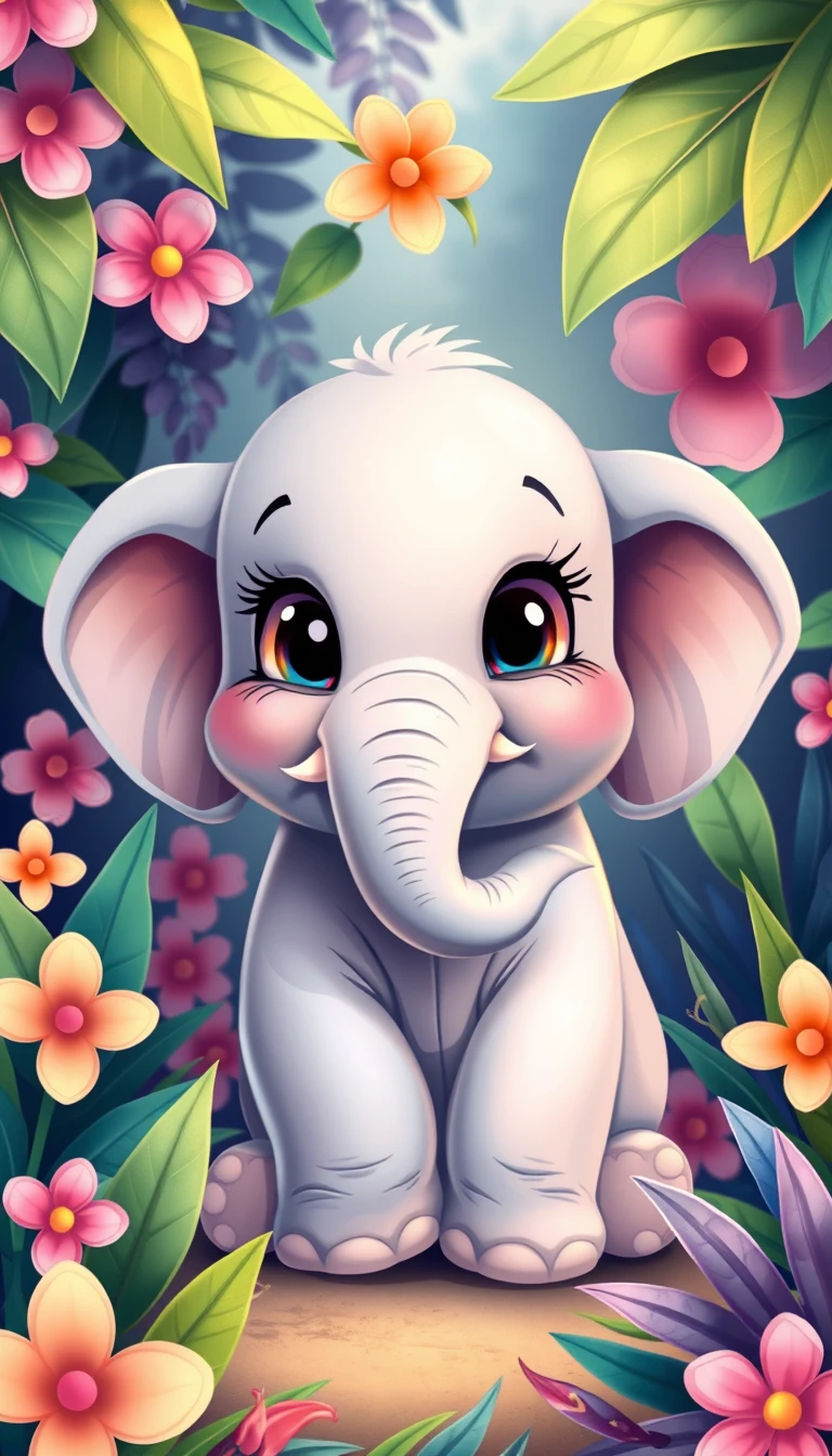 Baby Elephant Phone Wallpaper