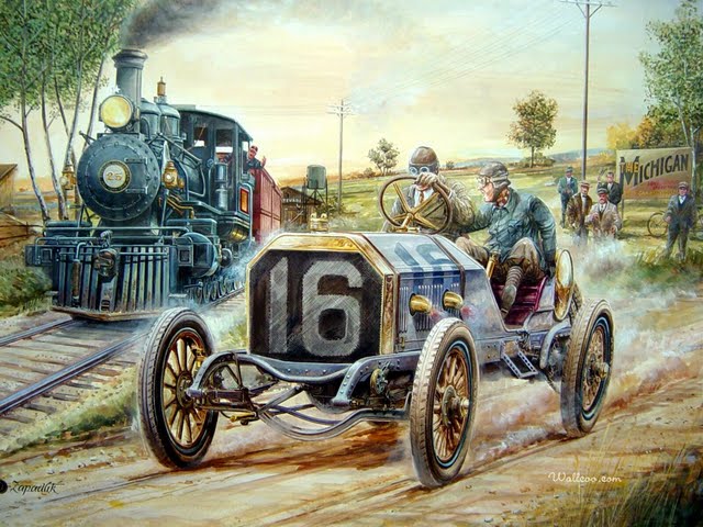 Vintage Car Racing Scene Ca Wallpaper Walltor