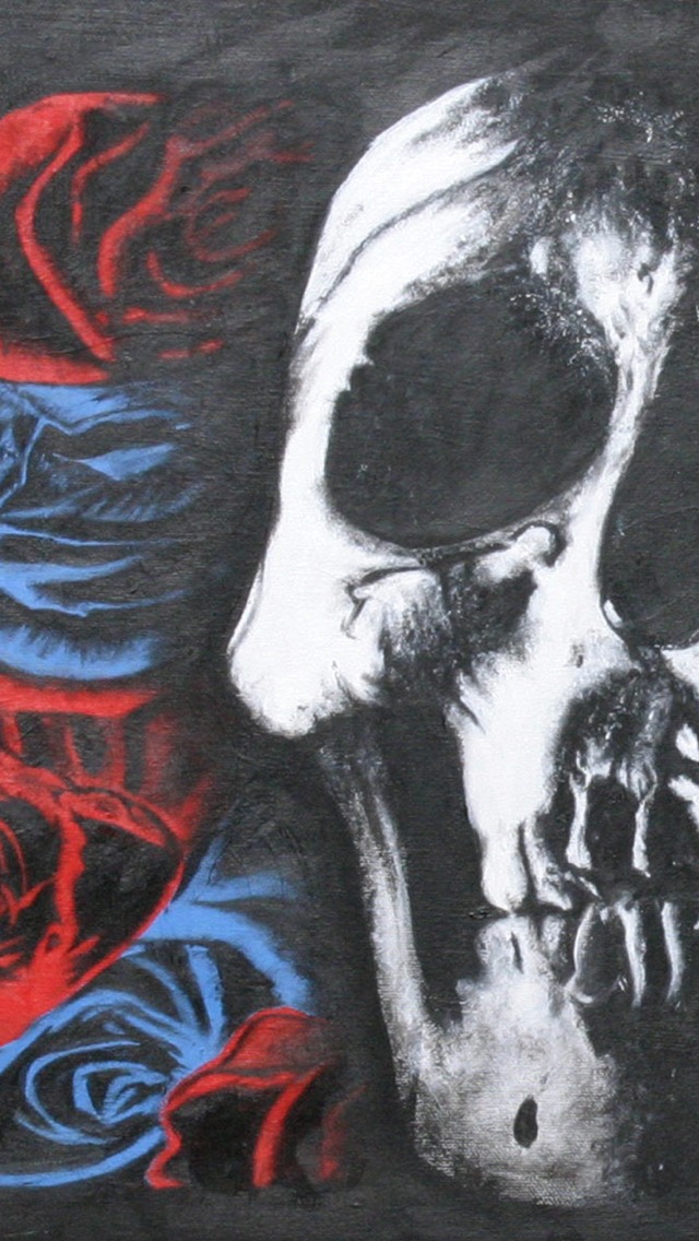Deftones Skull And Roses iPhone Wallpaper