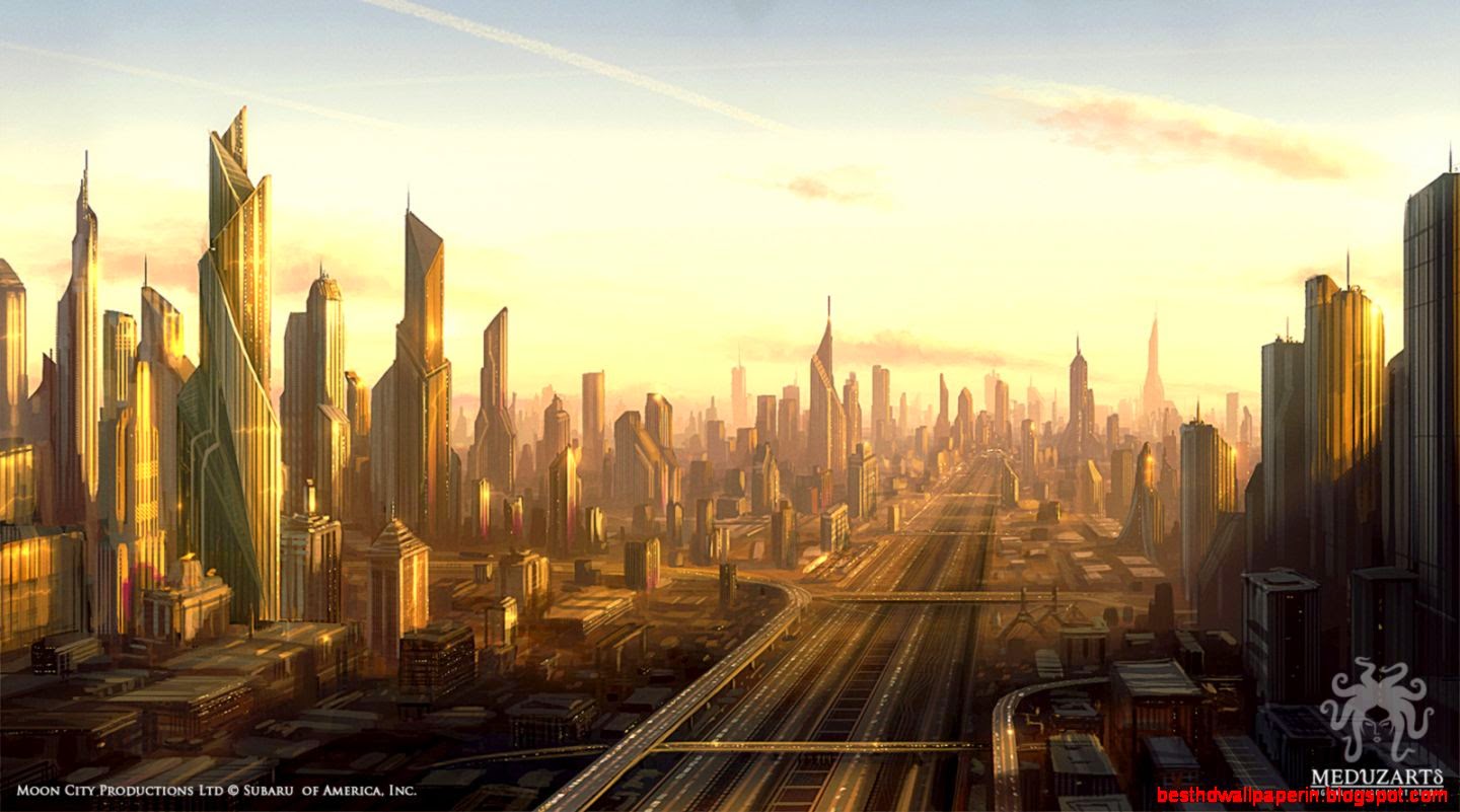 3d Futuristic City Skyline Wallpaper Best HD