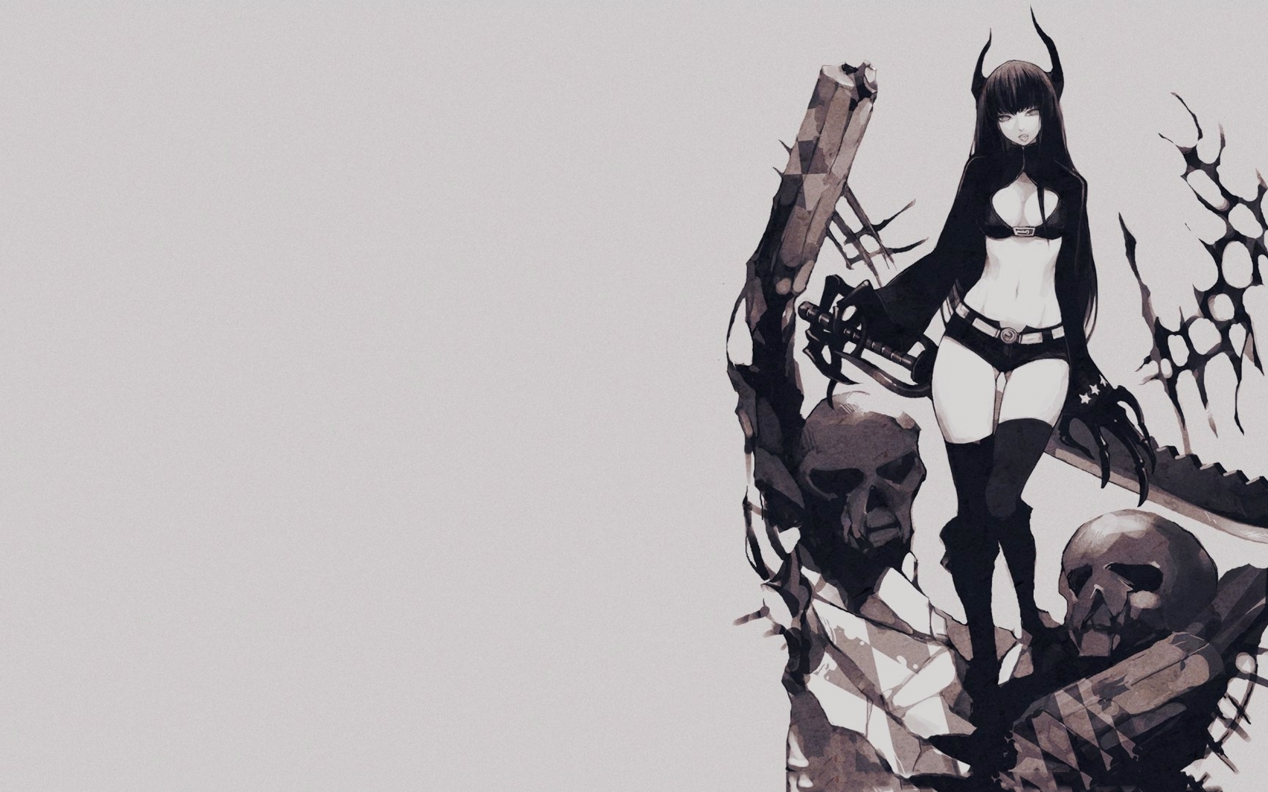 Wallpapers Download 2560x1600 black rock shooter black gold saw