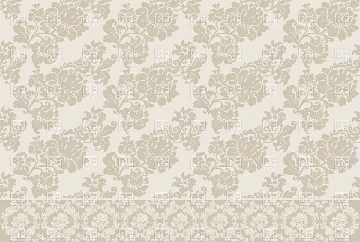 Seamless Victorian Wallpaper With Floral Border Background