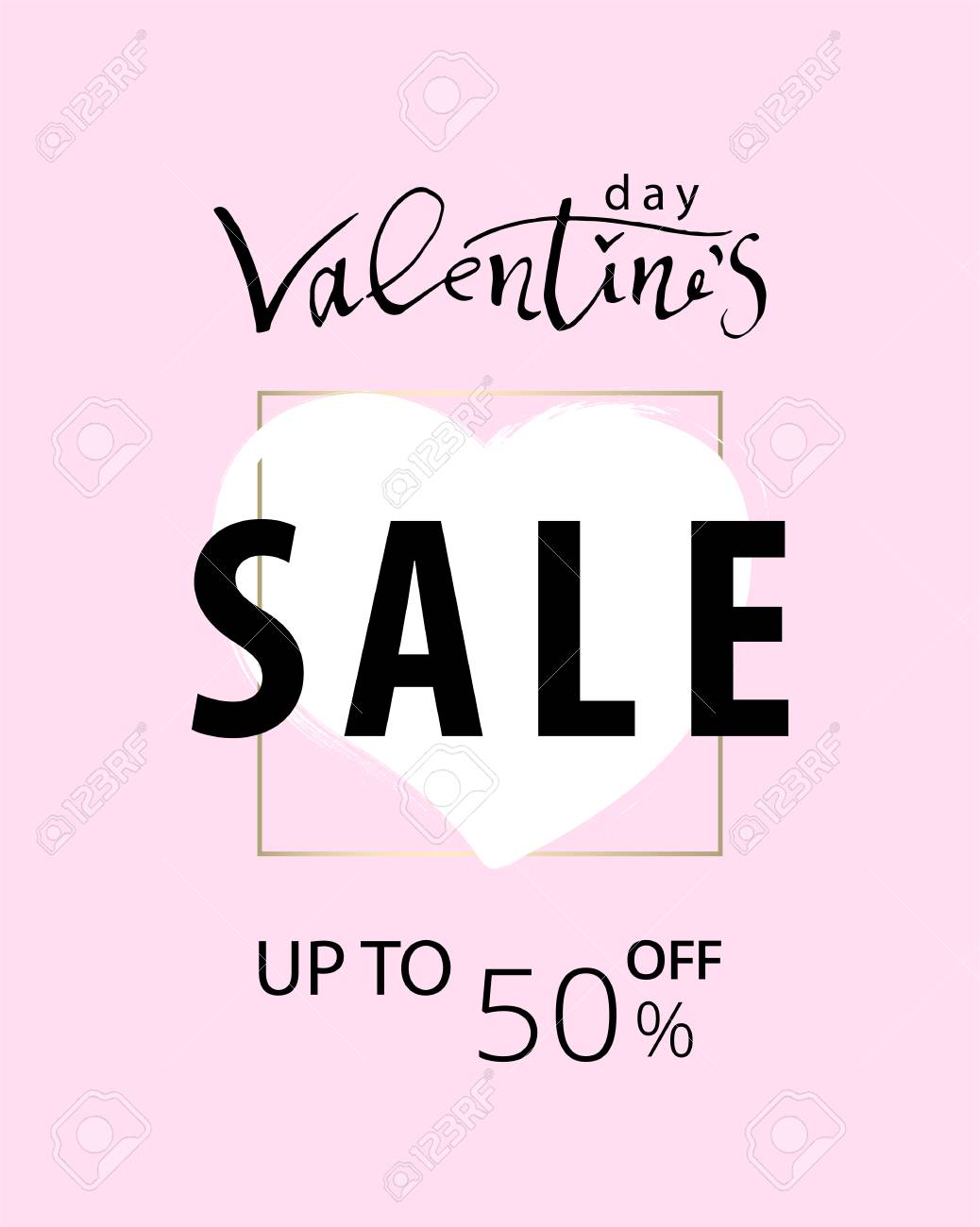 Valentines Day Sale Banner Trendy Romantic Elegant Background