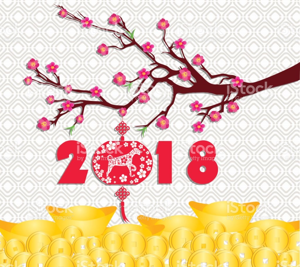 Happy Chinese New Year Card Is Gold Coins Money