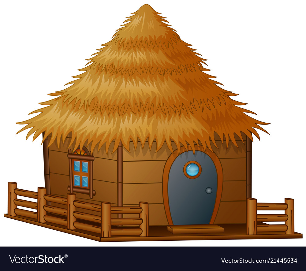 Cartoon Hut On A White Background Royalty Vector Image