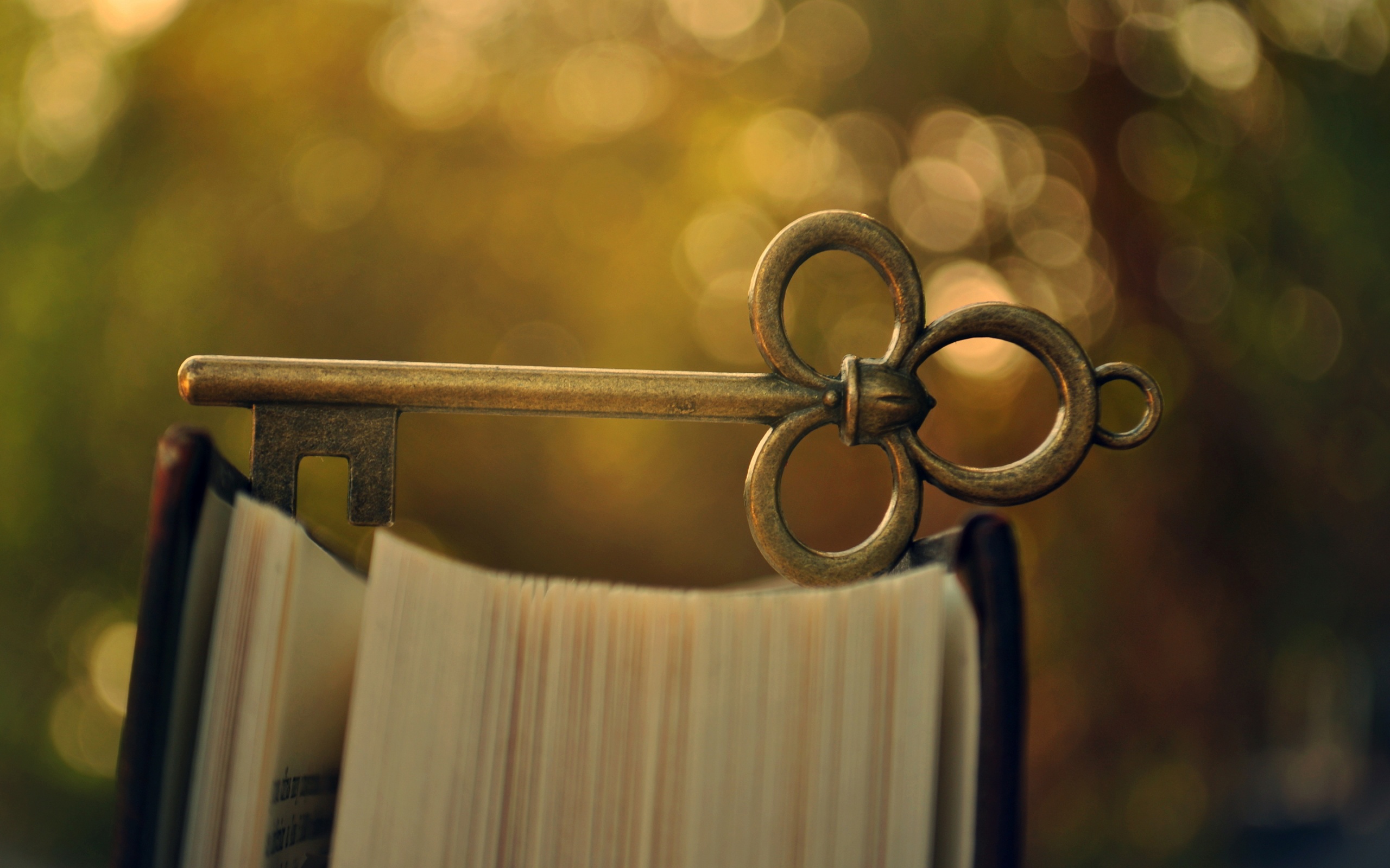 Beautiful Old Key On The Book Macro Wallpaper Background