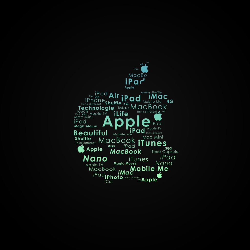 Apple Logo Typography iPad Wallpaper iPhone