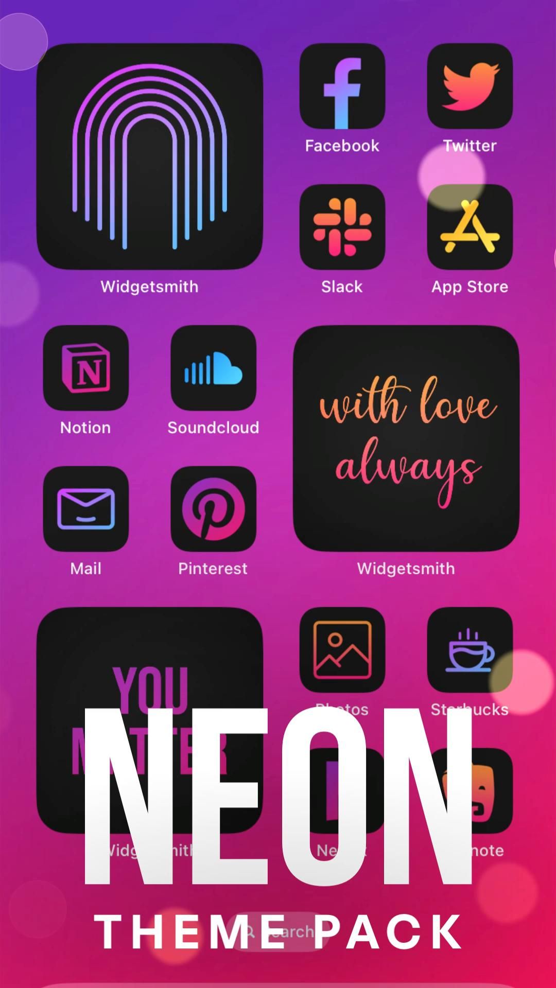 Neon Aesthetic Purple And Blue App Icon Ios Wallpaper