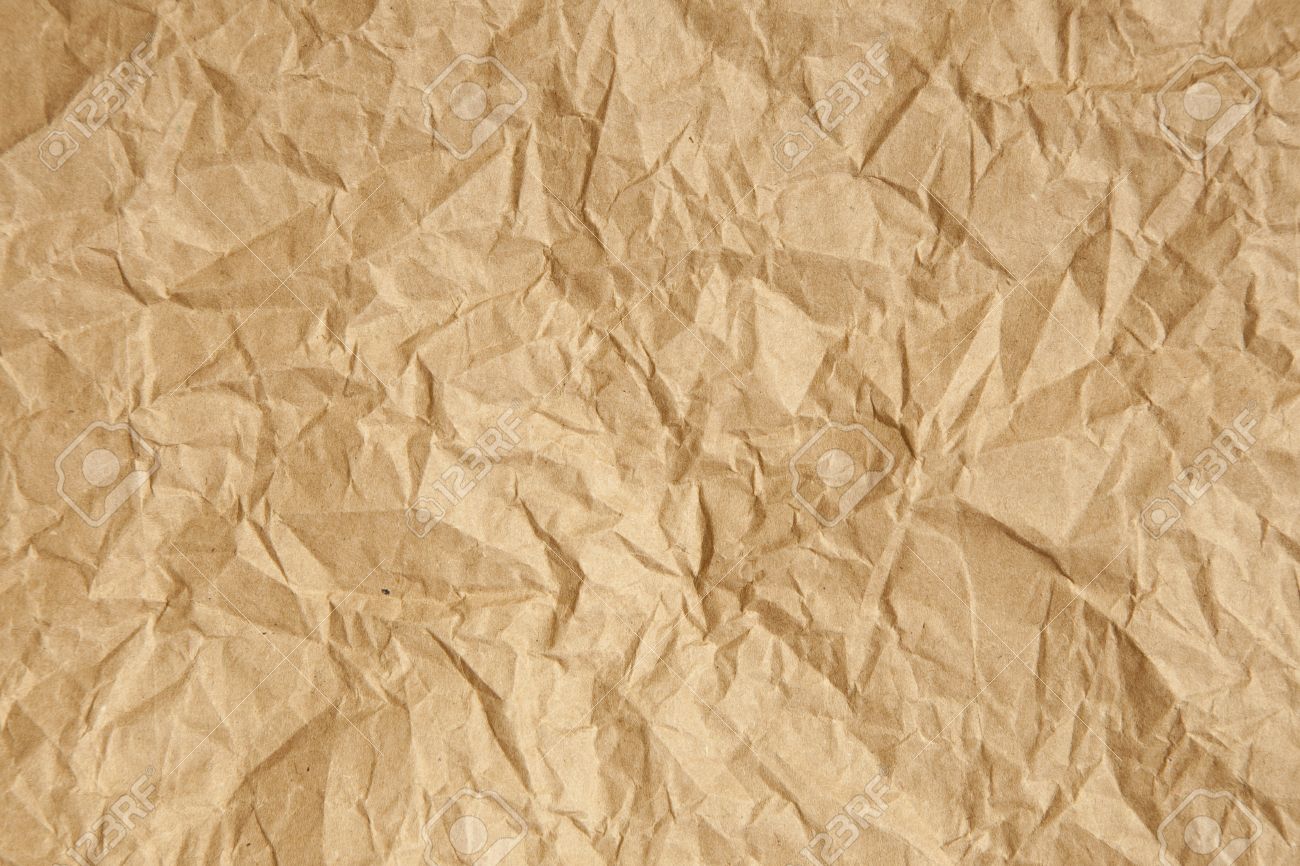 Crumpled Brown Parcel Packing Paper Background Texture Stock Photo