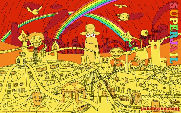 Swim Rainbows Adult Superjail Swimming Wallpaper