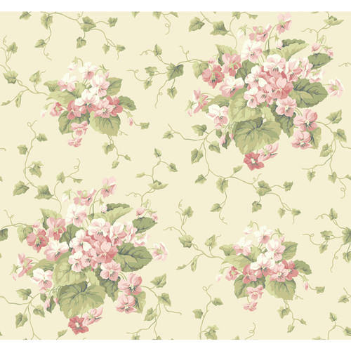 York Wallcoverings Waverly Cottage Sweet Violets Wallpaper