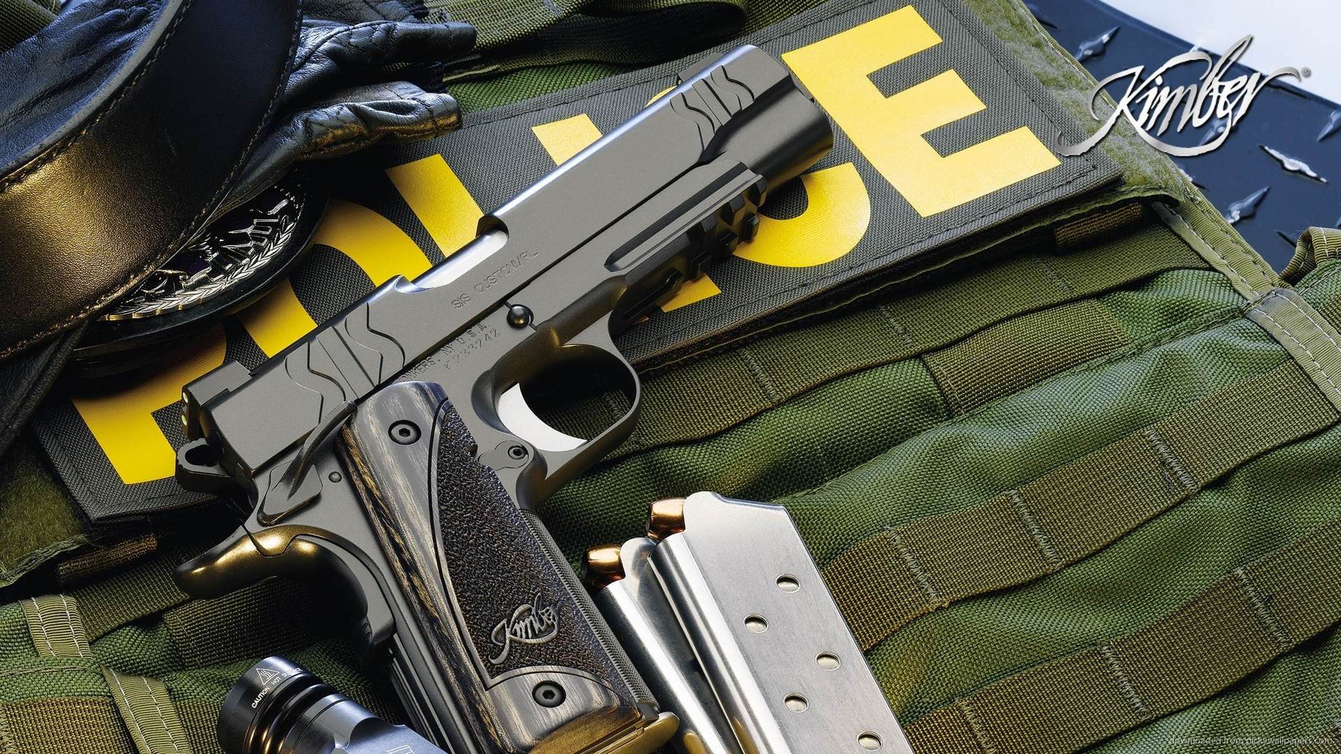 Colt 1911 Police Wallpaper For iPad 2 1920x1080