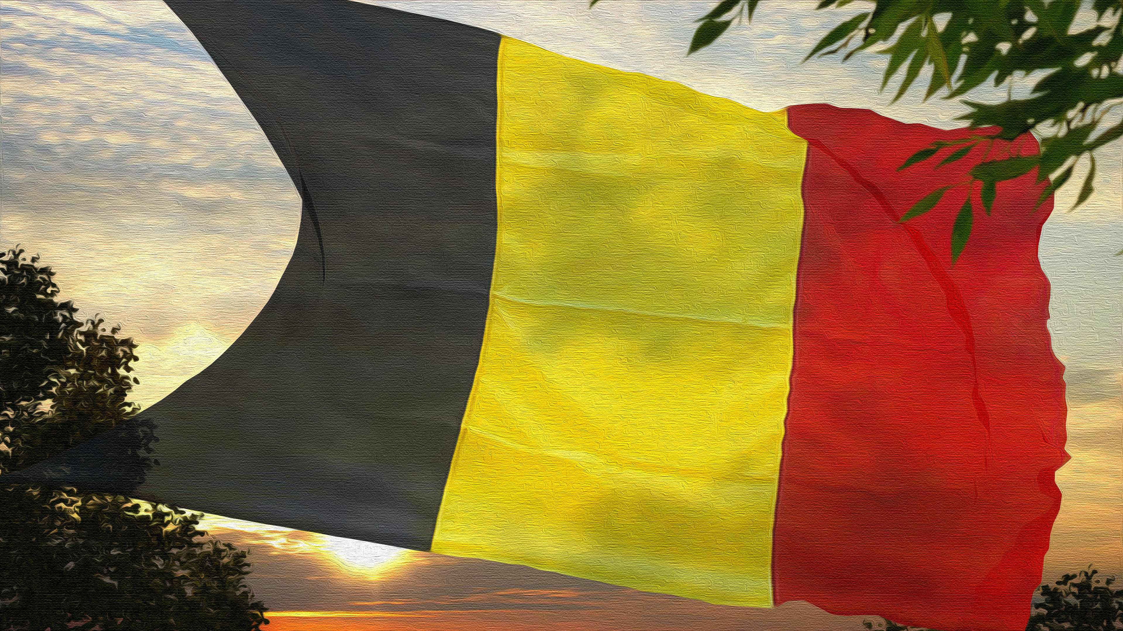 Belgian Flag Oil On S 4k Ultra HD Wallpaper Background