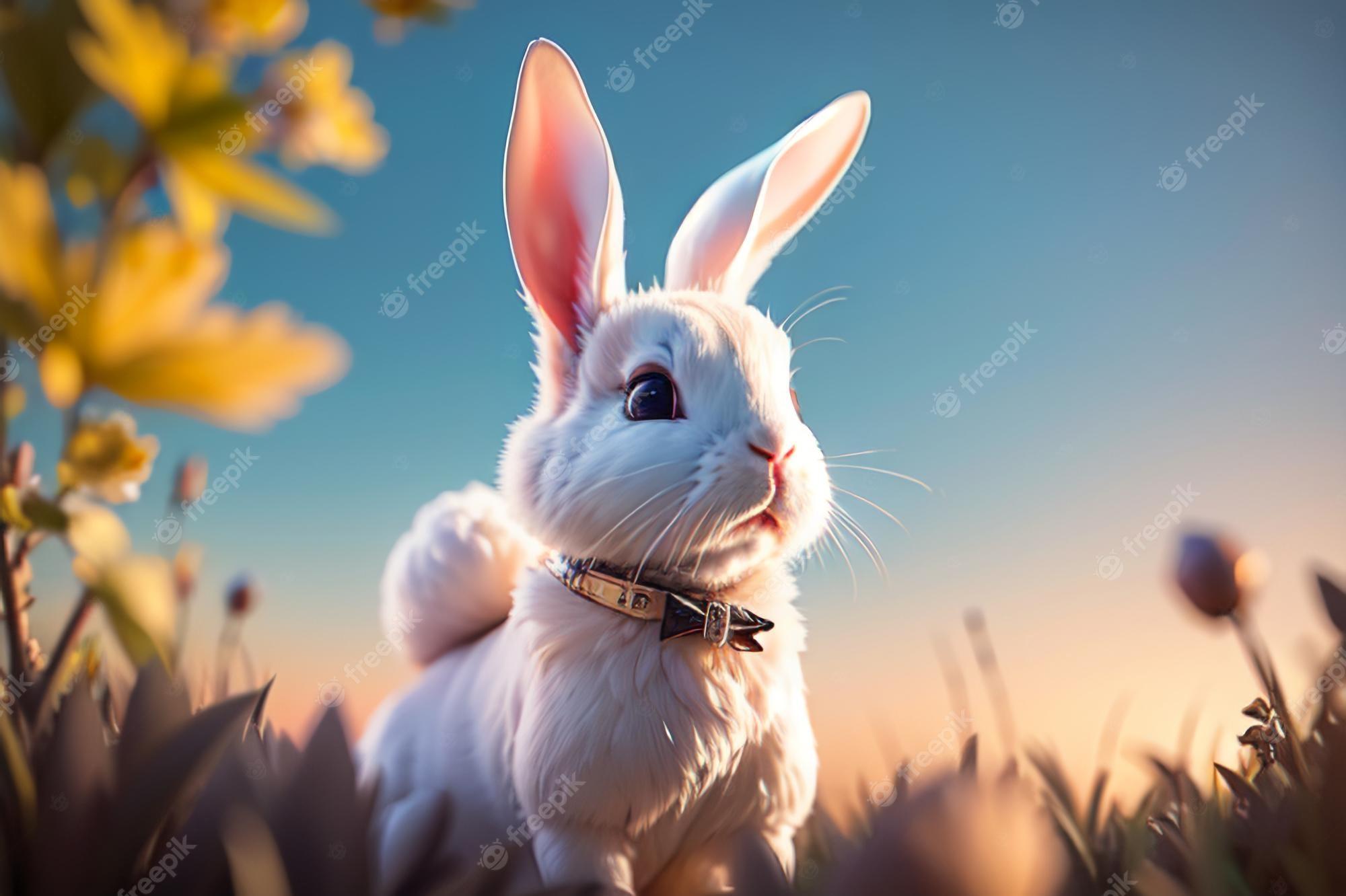 Premium Photo Wild Animal White Rabbit Wallpaper Background