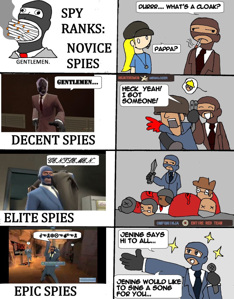 Tf2 Spies From N00bs To Epics By Selecthumor
