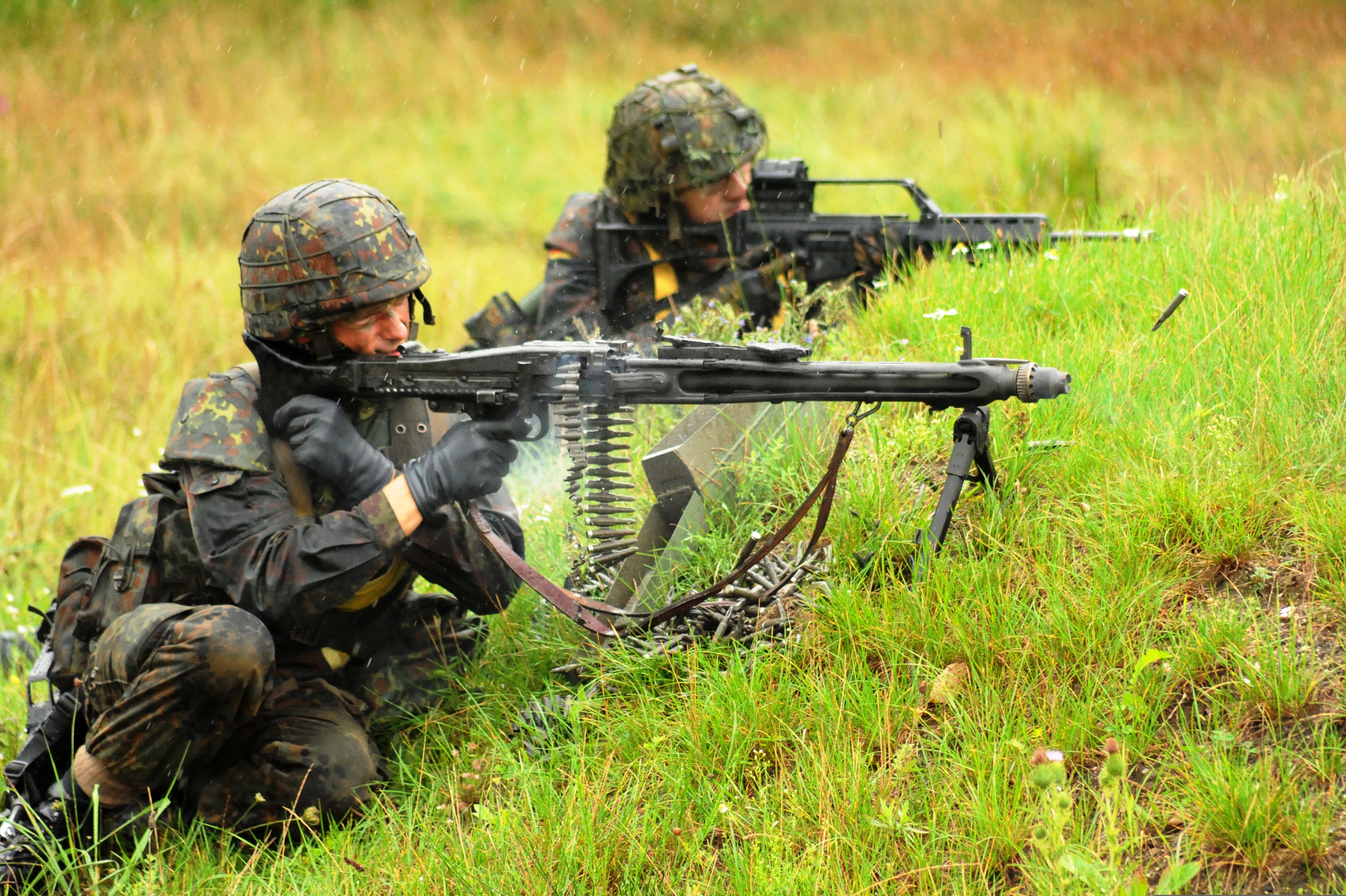 File Two Bundeswehr Soldiers Fire Their Weapons Jpg