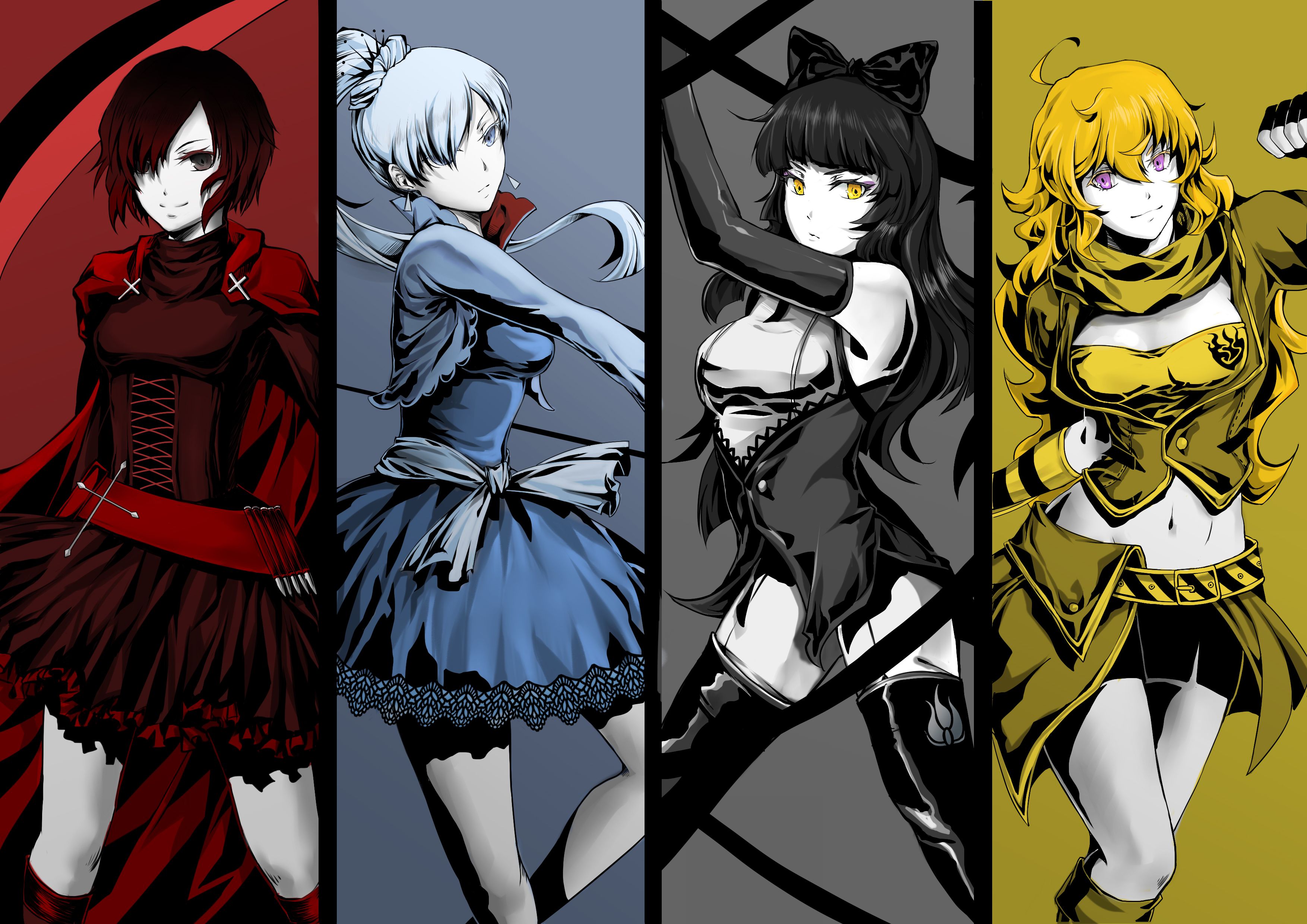Rwby Ruby Weiss Blake And Yang
