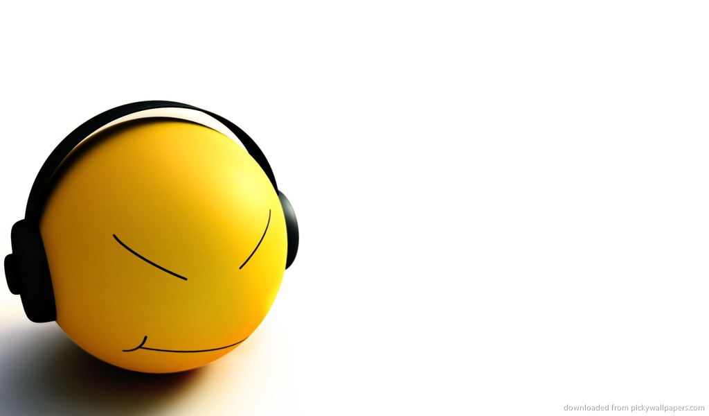 Smiley Listening To Music Wallpaper