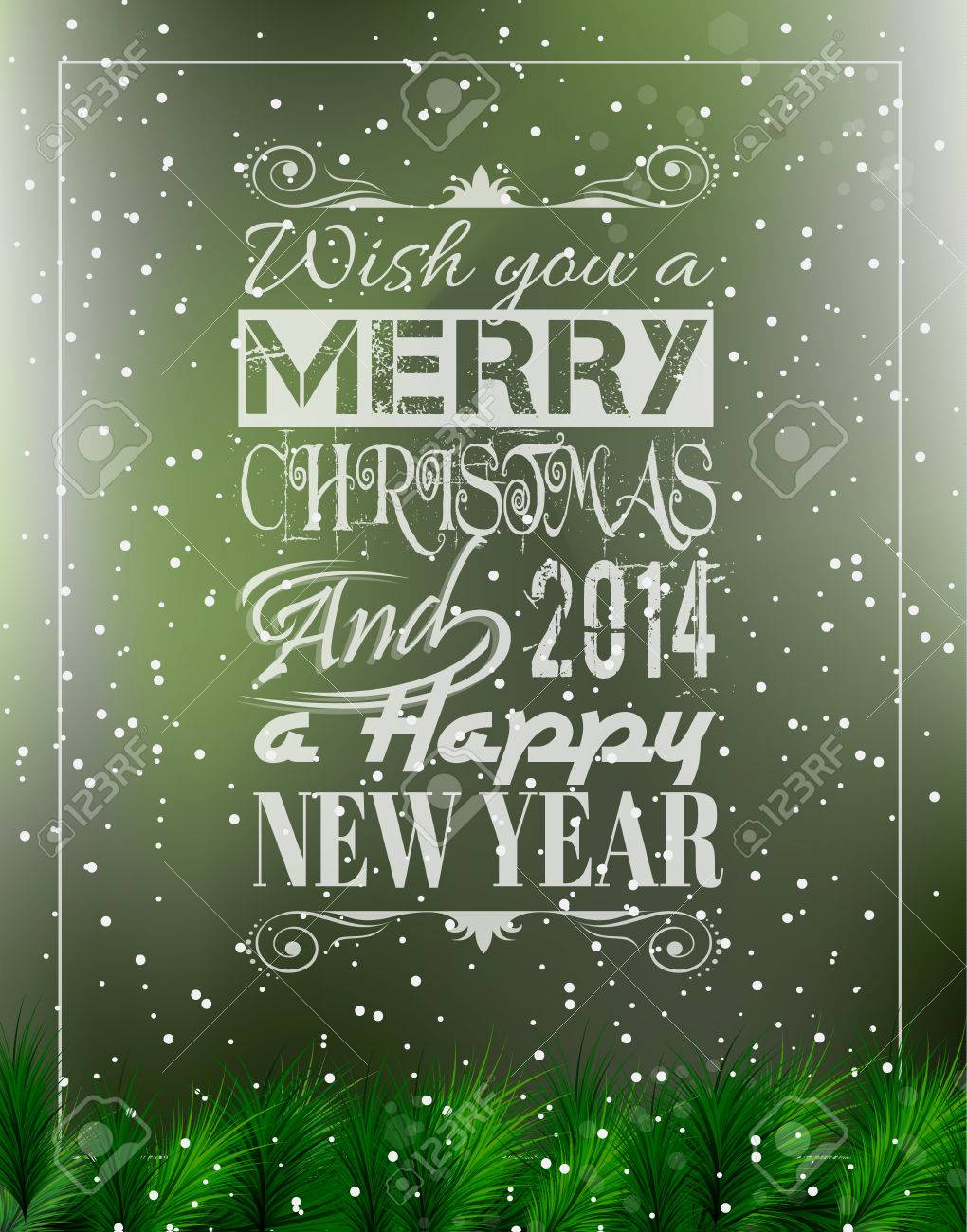 Merry Christmas Vintage Retro Typo Background For Your Greetings