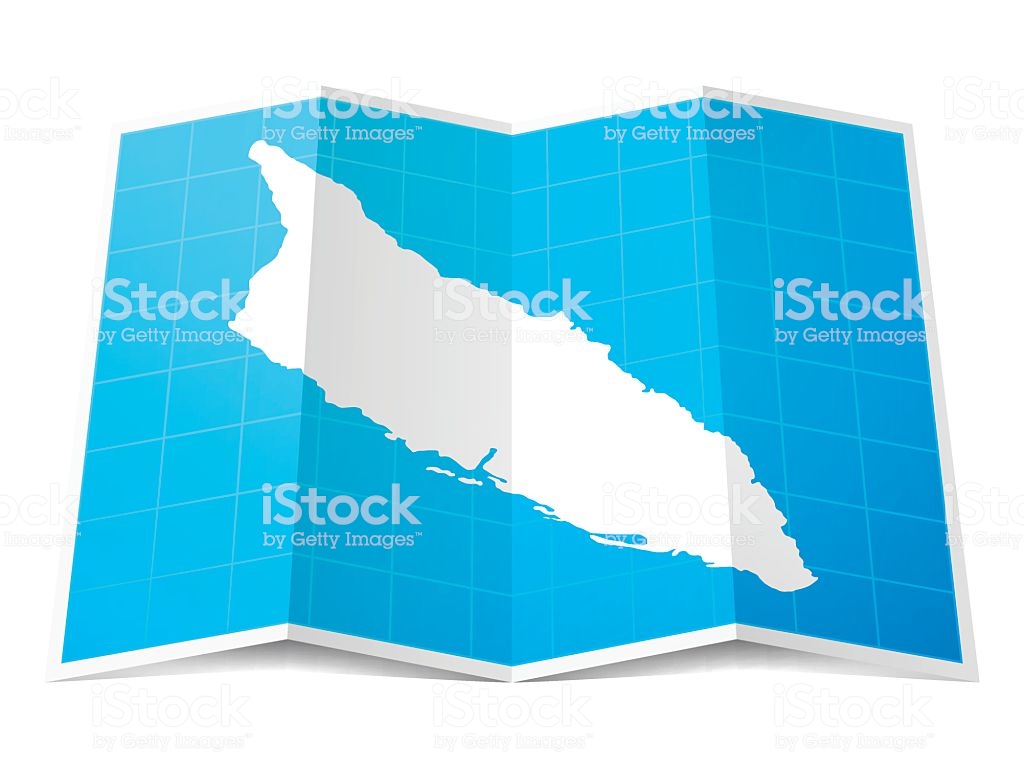 Aruba Map Folded Isolated On White Background Stock Illustration