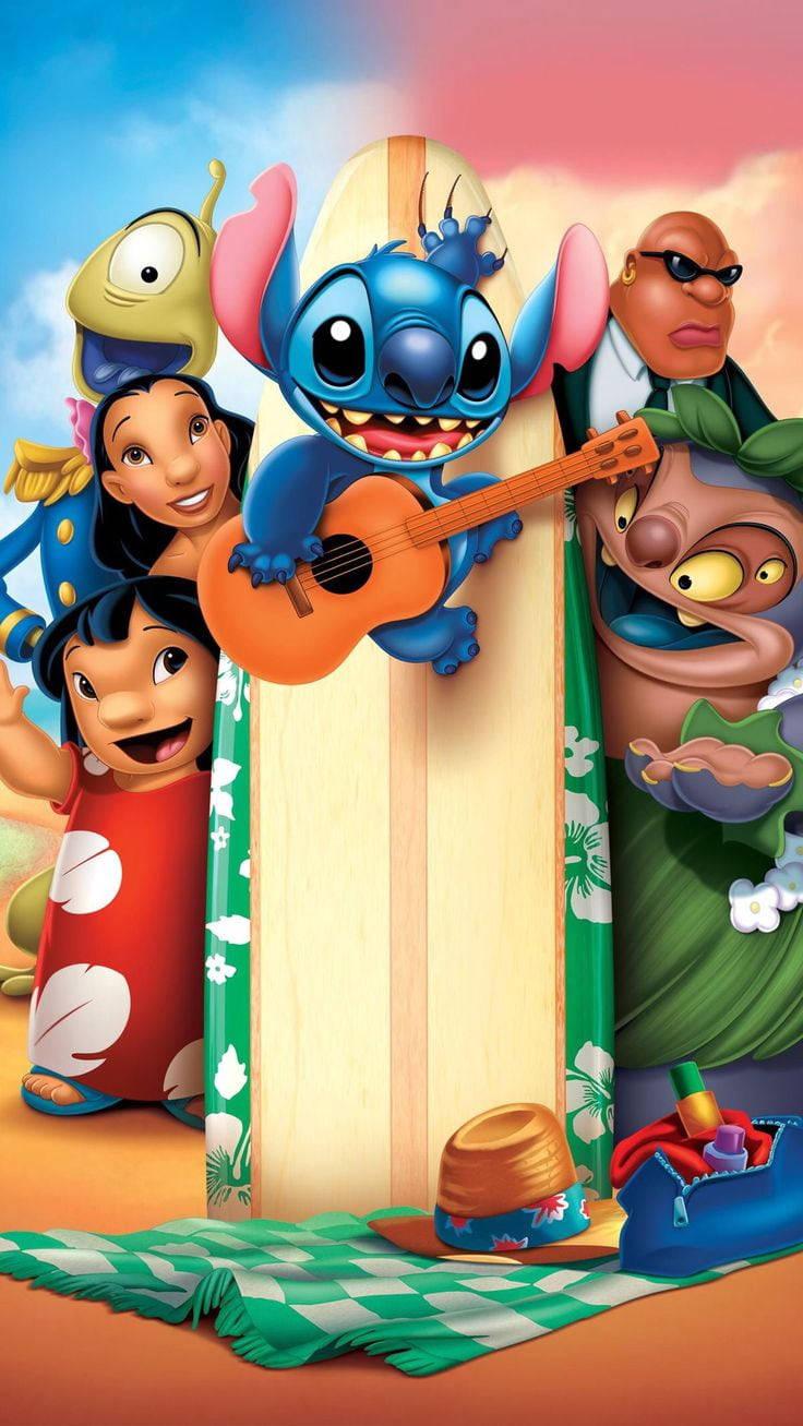 Lilo And Stitch iPhone Characters Wallpaper
