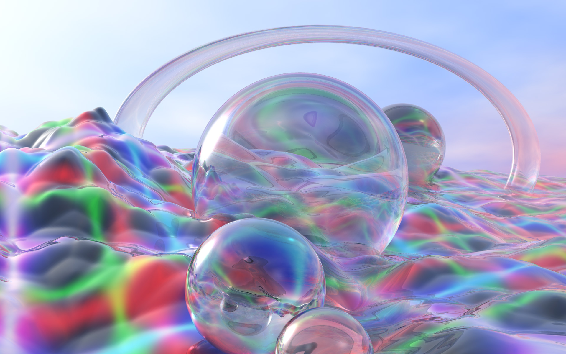 Rainbow Bubbles Background Wallpaper