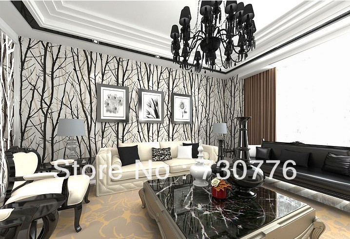  Wallpaper from China best selling Black White Tree Wallpaper Suppliers