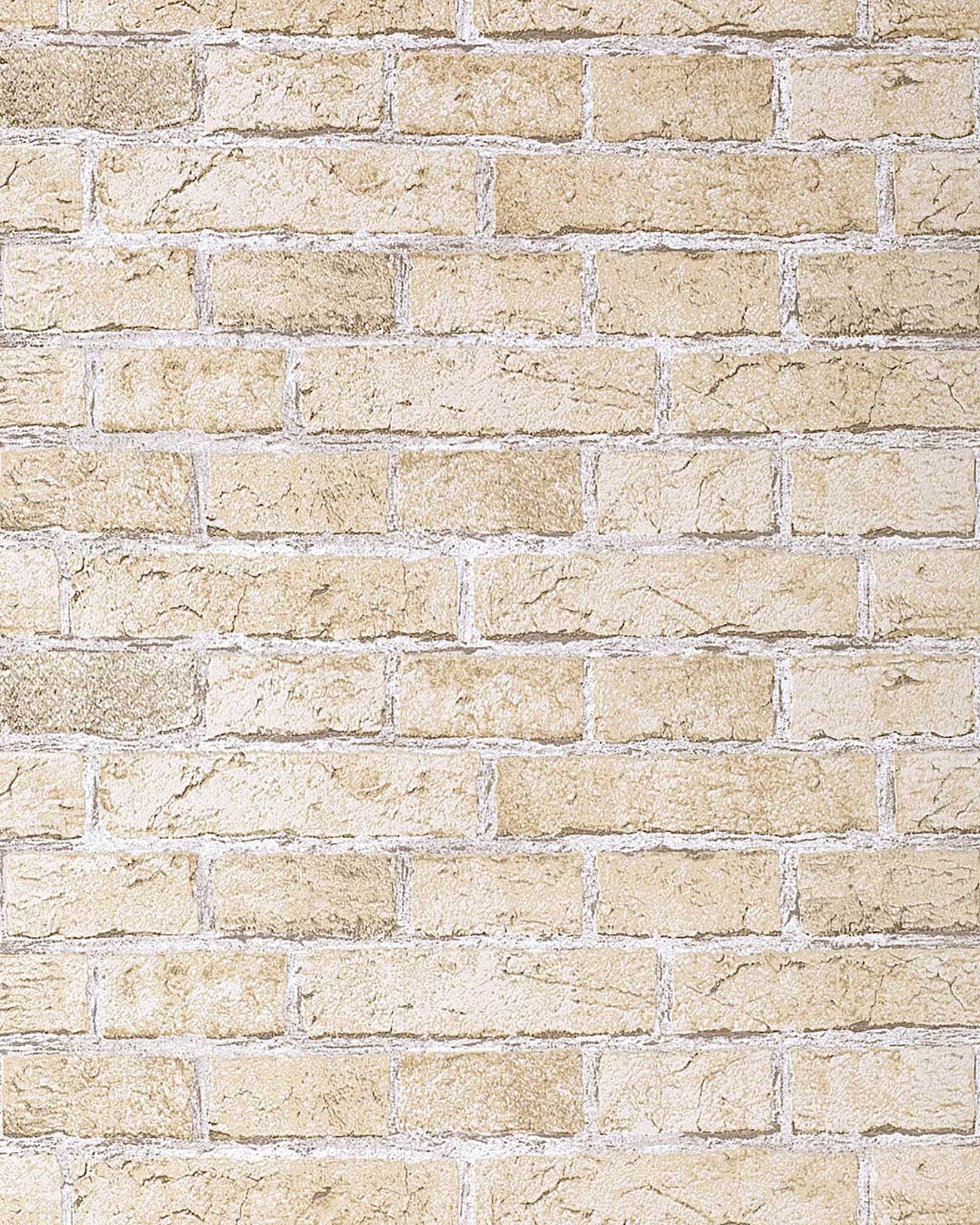 Rustic Design Brick Wallpaper Decor Vintage Stone Look Sand Beige
