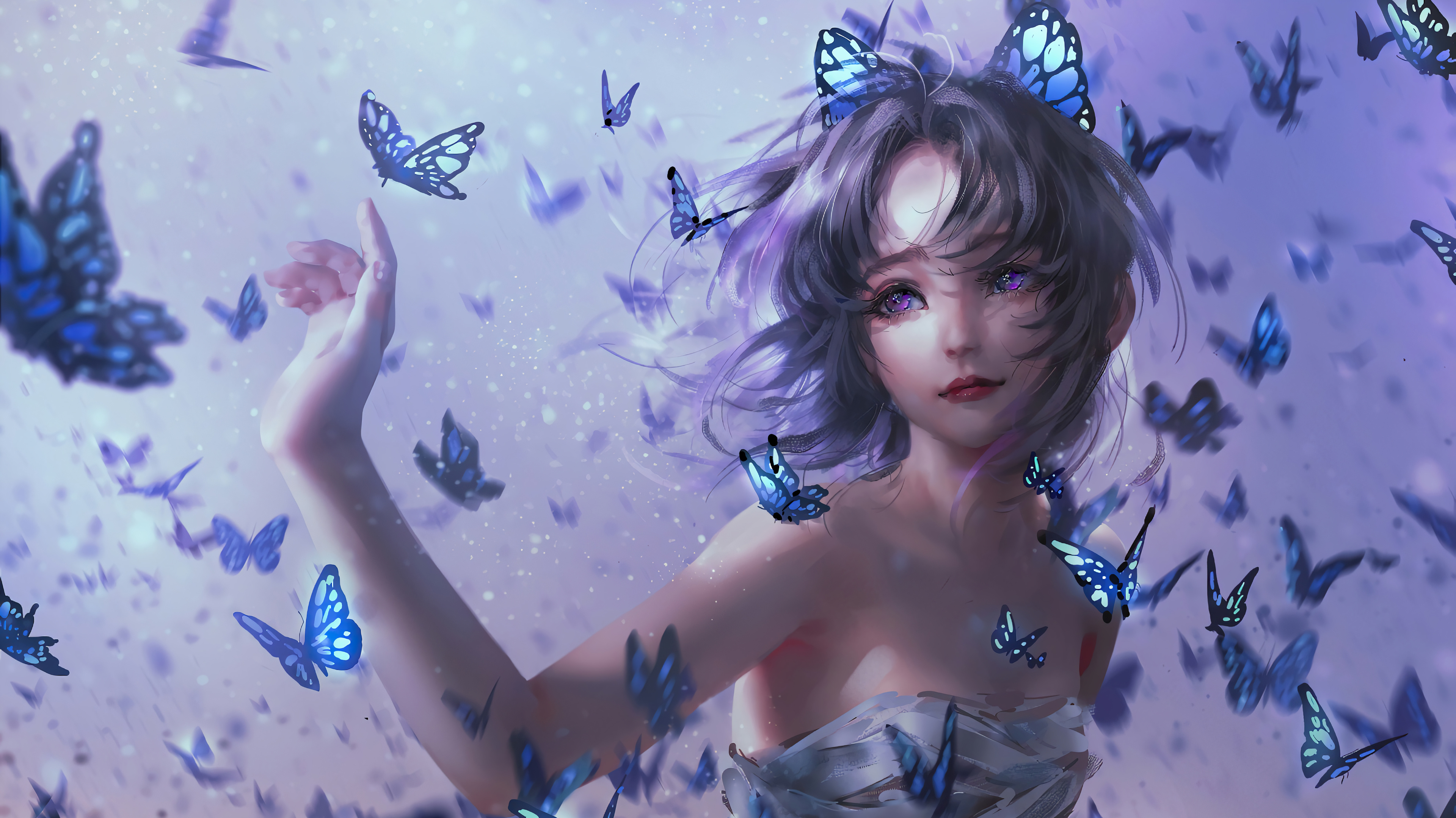 Shinobu Kocho Butterflies Demon Slayer HD 4k Wallpaper