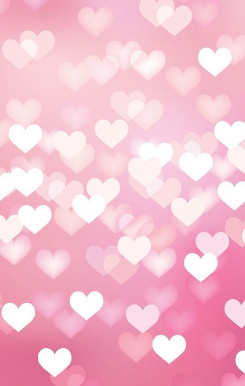 Wallpaper Bokeh Background Hearts Pink