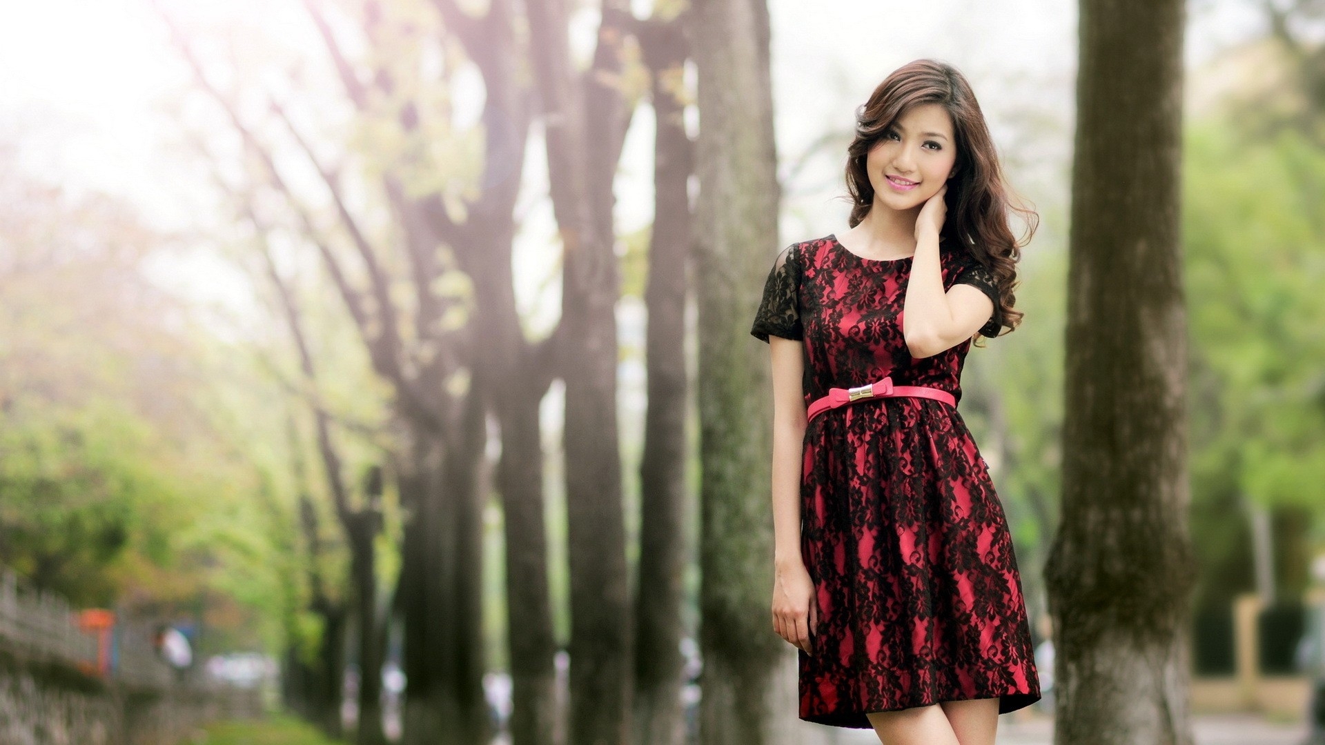 Wallpaper Dress Asian Girl Smile Love Full HD 1080p