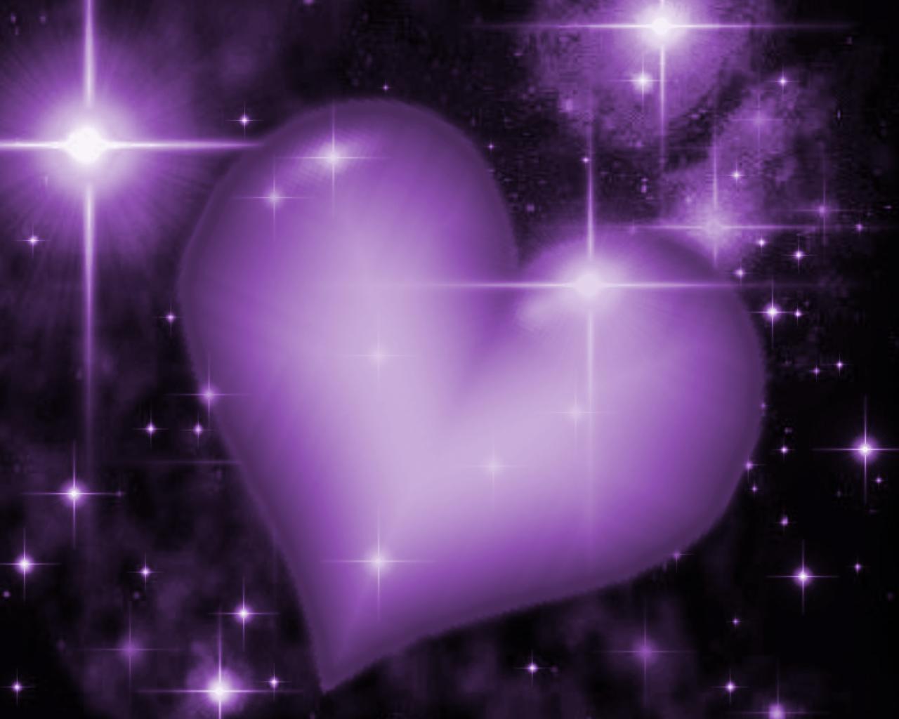 Purple Heart With Starry Background Wallpaper