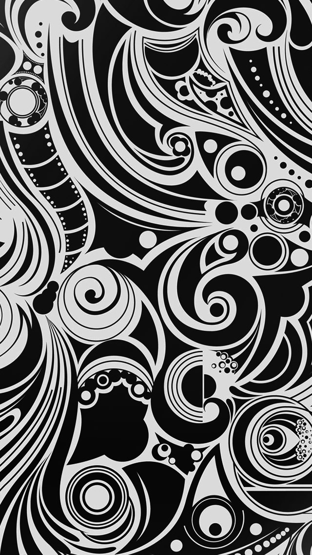 Black And White Swirls iPhone 5s Wallpaper