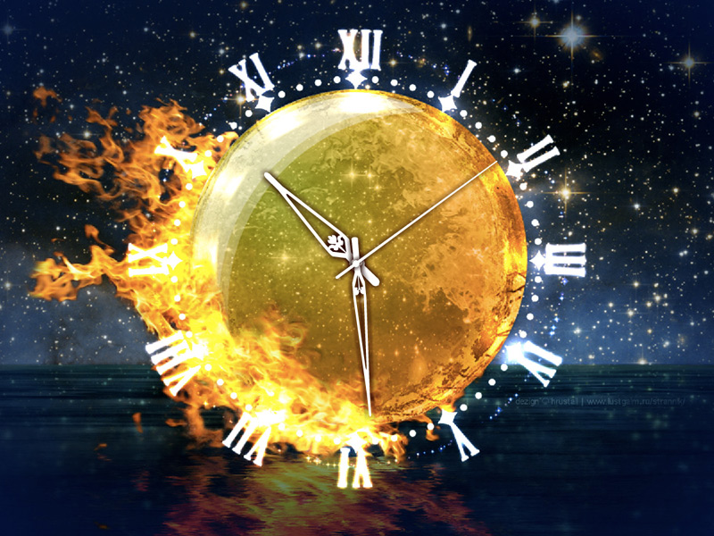 Element Clock Live Animated Desktop Wallpaper Fire
