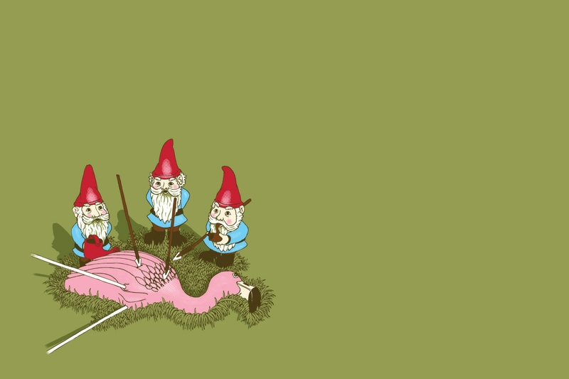 Lawn Pipes Spears Gnomes Wallpaper Gnome