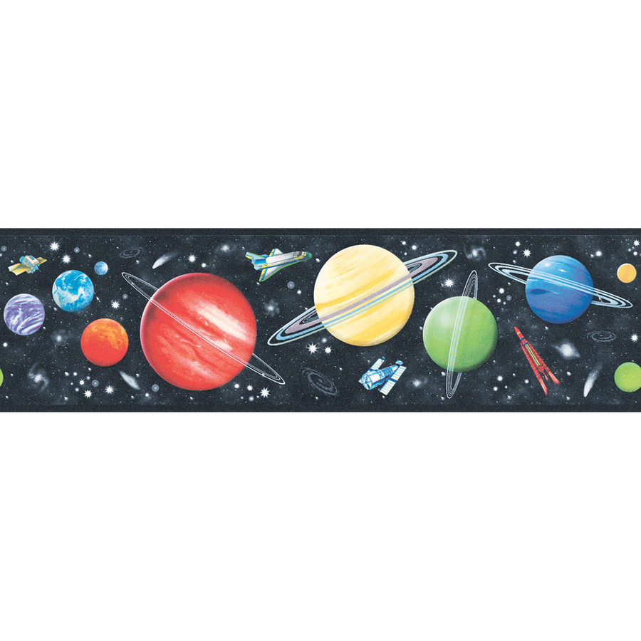 Roth Black Space Galaxy Prepasted Wallpaper Border At Lowes