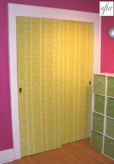 Designsponge Wallpaper On Closet Doors Eclectic