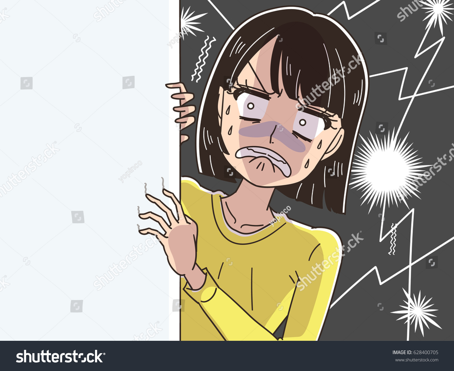 Woman Shocked Intense Background Stock Vector Royalty