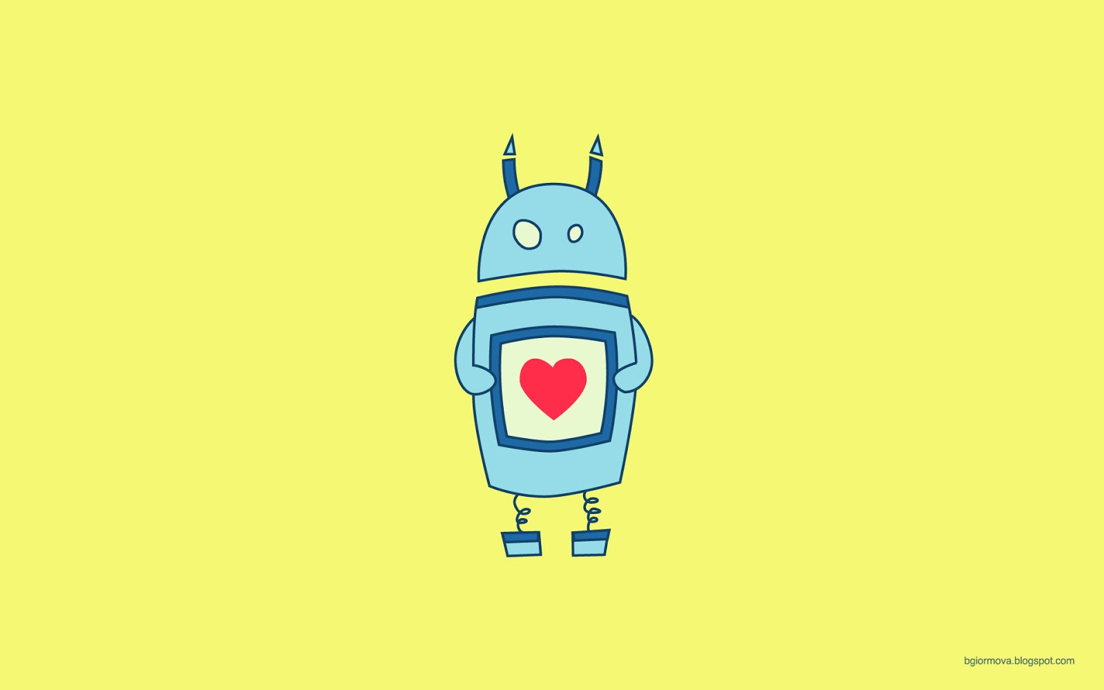 Cute Clumsy Robot With Heart