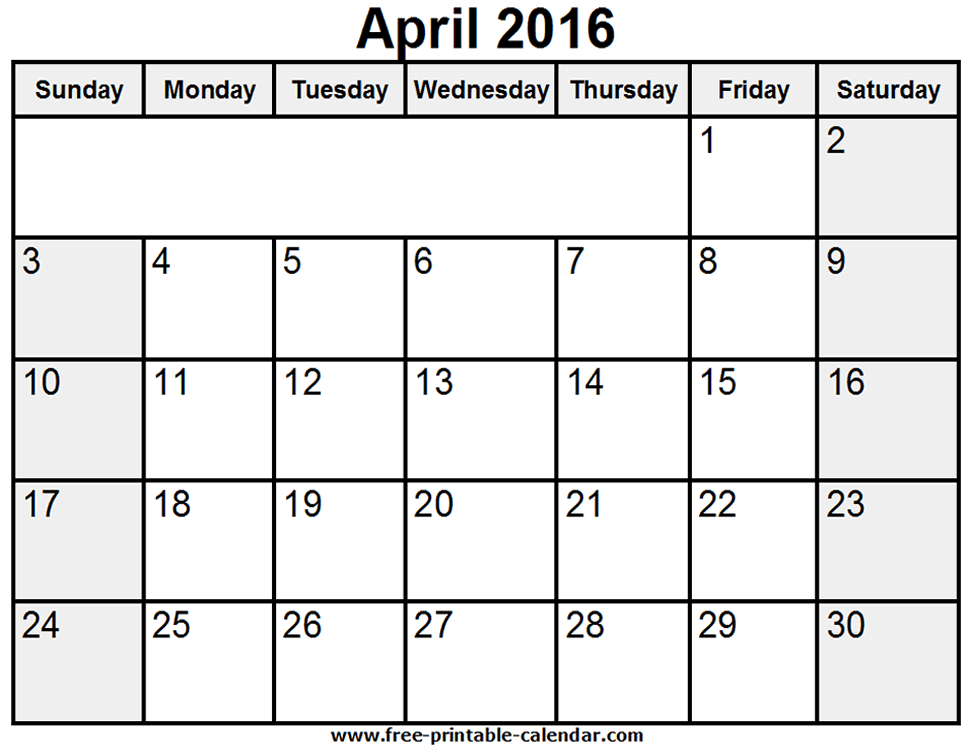 Best Blank Calendar April 2016 HD Wallpaper   httpplainpixlink 970x750