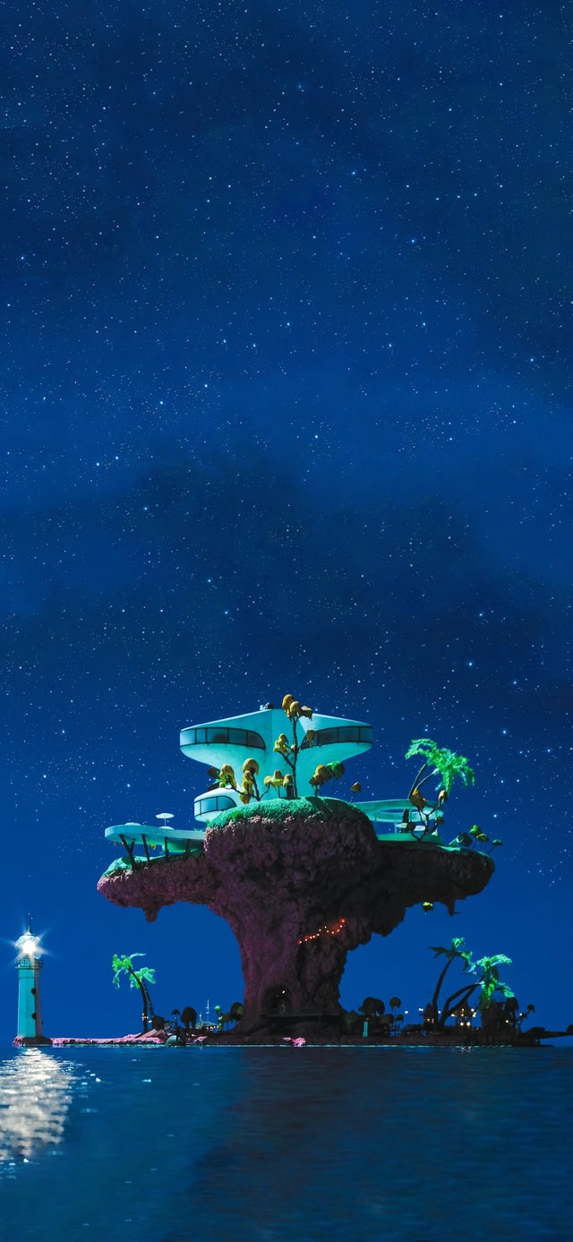 Plastic Beach Night Wallpaper Optimized For Phone High Res