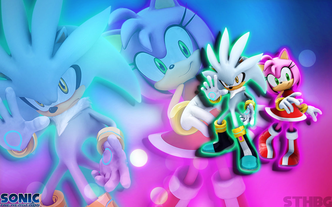 Silver And Amy The Hedgehog Wallpaper by SonicTheHedgehogBG on