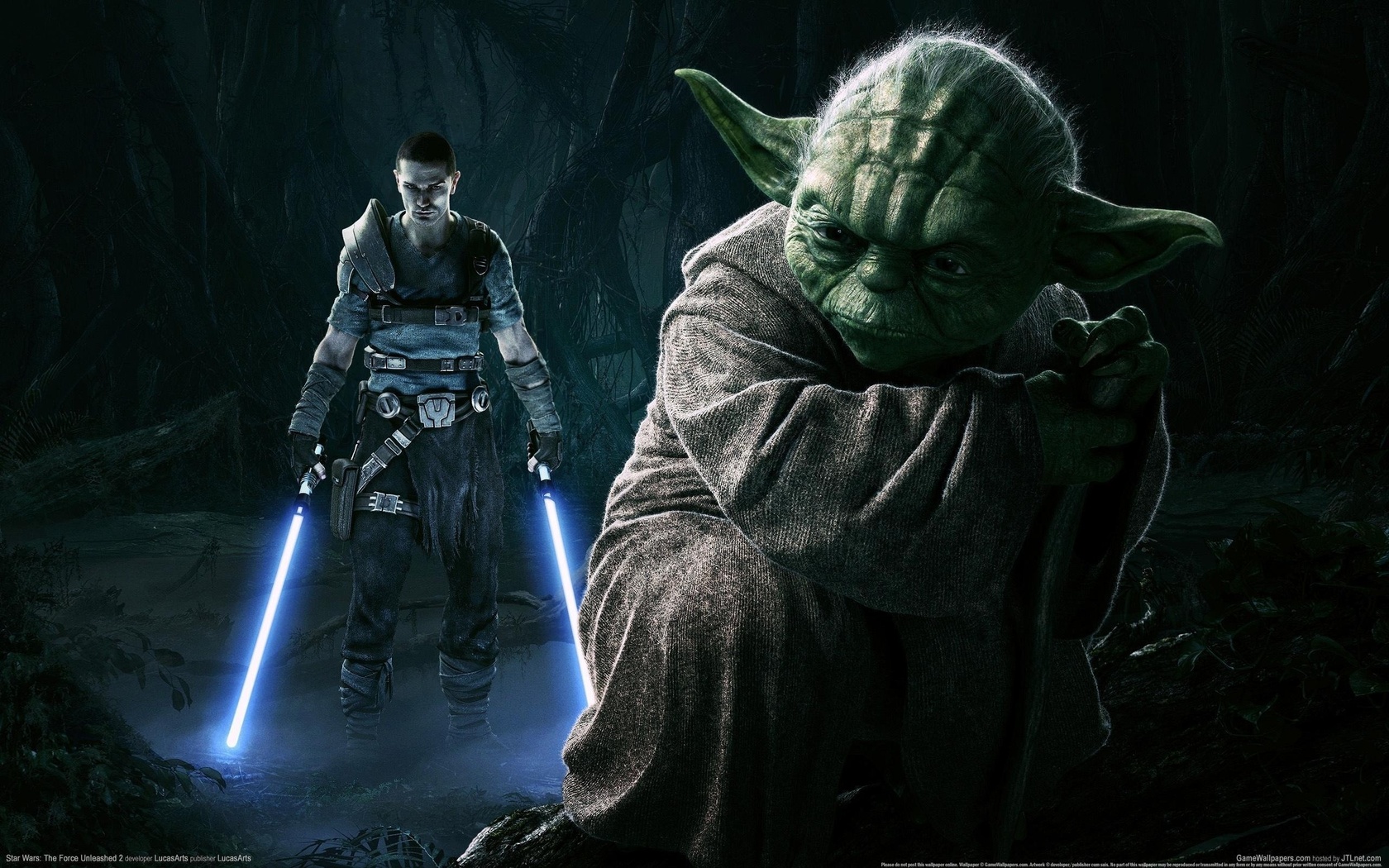 Wallpaper Yoda Lichtschwerter Star Wars The Force Unleashed