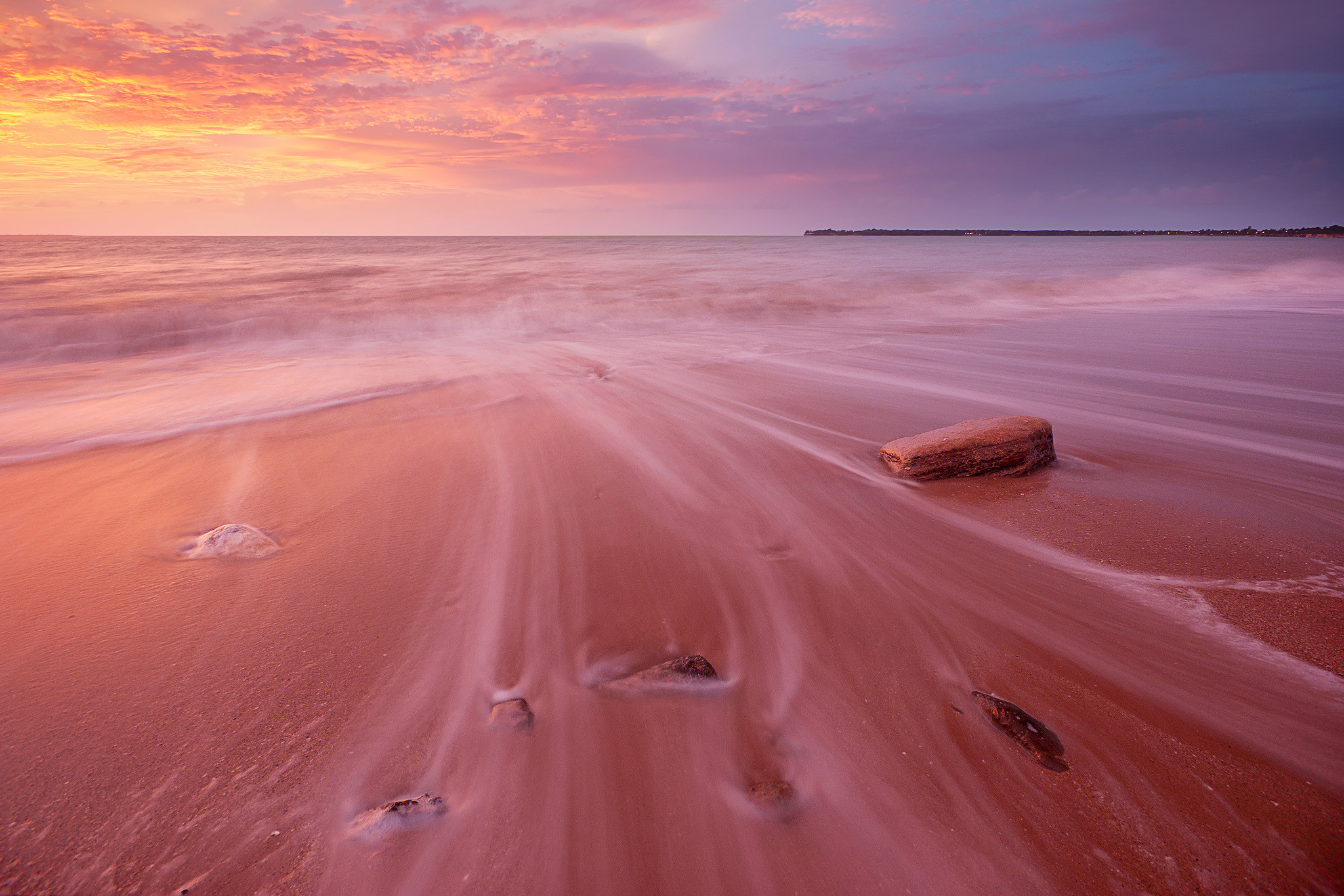 Pink Beach Sunset Wallpaper
